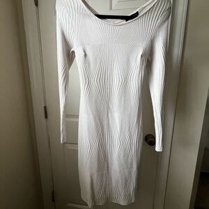 Elegant White Knit Dress